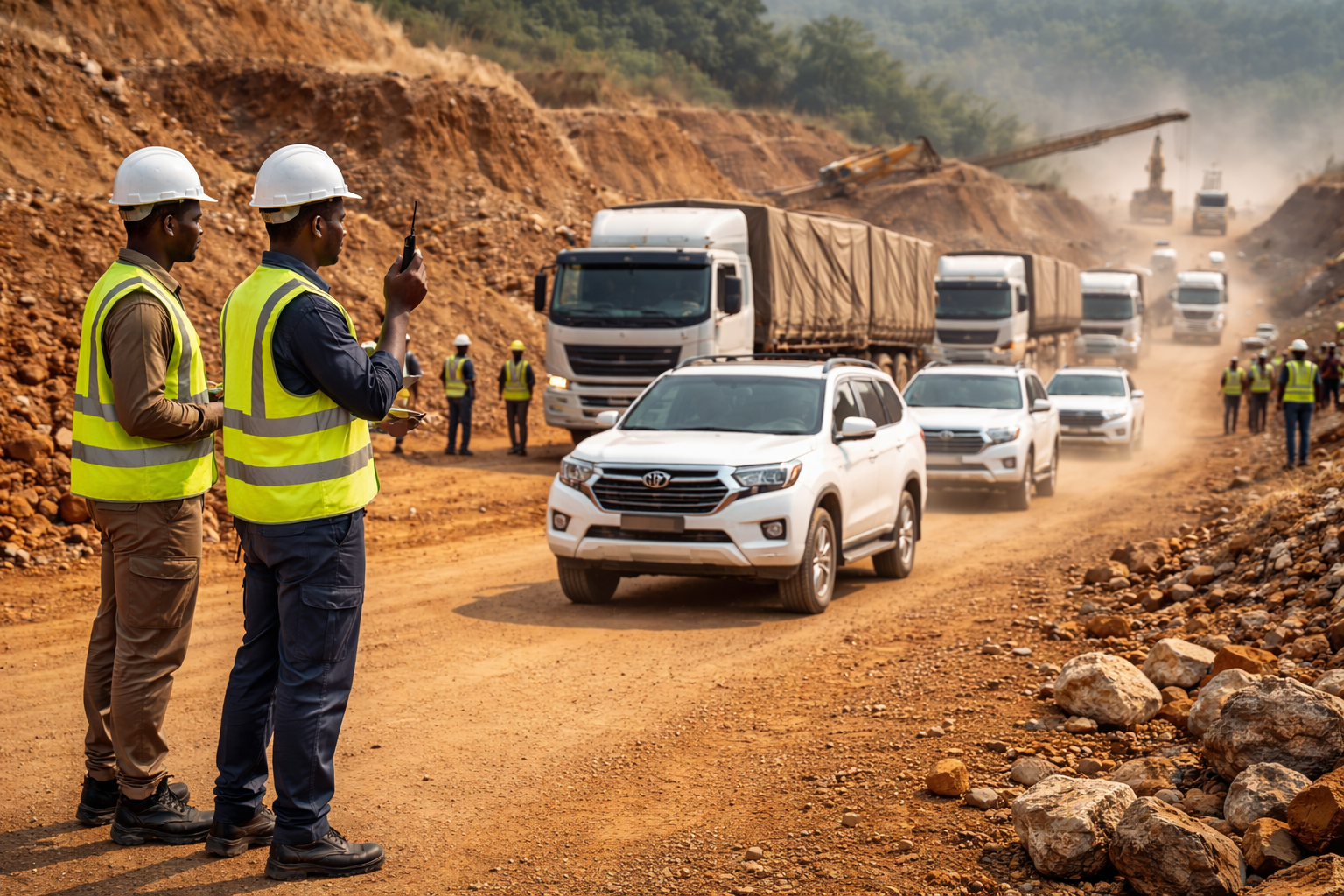 Convoi logistique ICC en zone minière